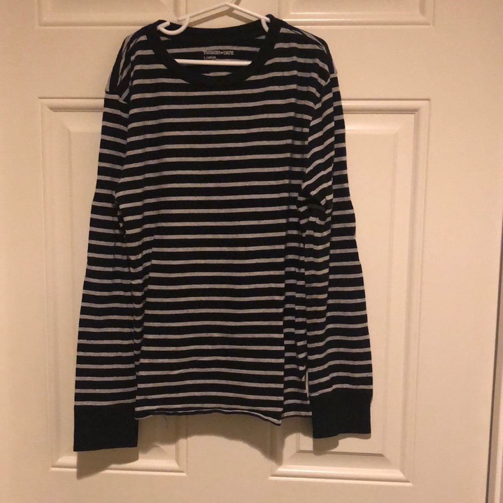 Tucker&tate Navy Blue and Grey Long Sleeve Stripped T-shirt